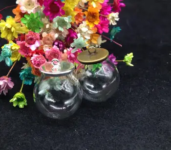 

5sets/lot 20*12mm glass globe tary set glass vial pendant glass bottle dome cover necklace pendant charms diy jewelry findings
