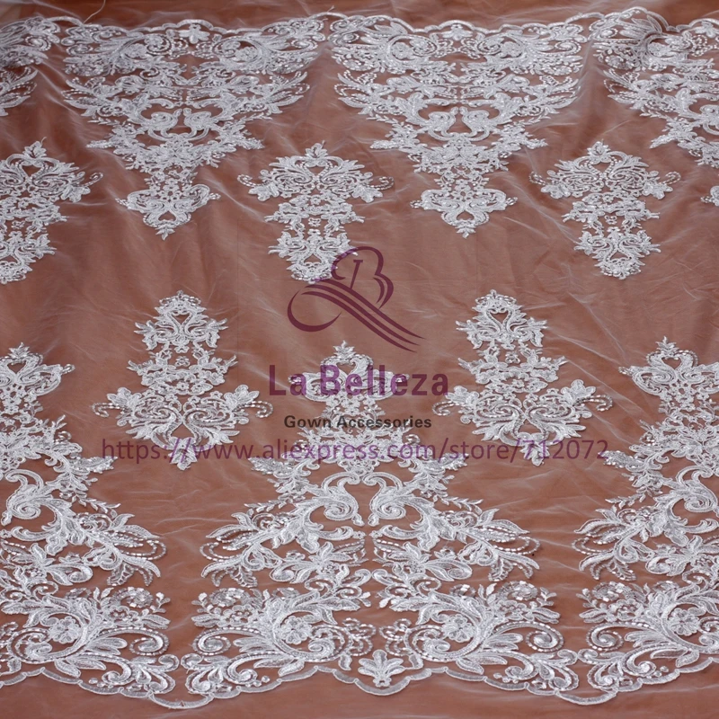La Belleza 1 ярд белый шнур свадебное платье кружевной ткани 47 ''ширина SN171101
