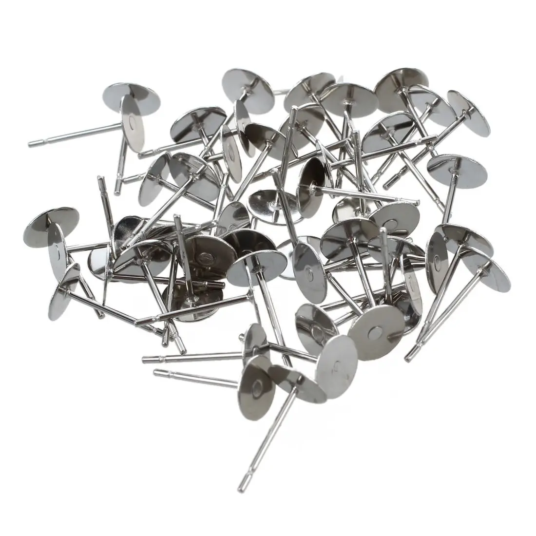 

50 PCS Flat Simple Mini Stud Earring Posts Base 6 mm DIY Jewelry Findings Handmade Craft Jewelry Accessories Components