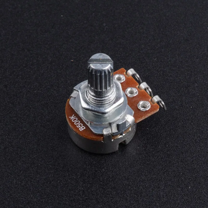 2pcs A500K /A250K Potentiometer Splined Small Pot Electric Guitar Bass Effect Amp Tone Volume 15mm Shaft Parts