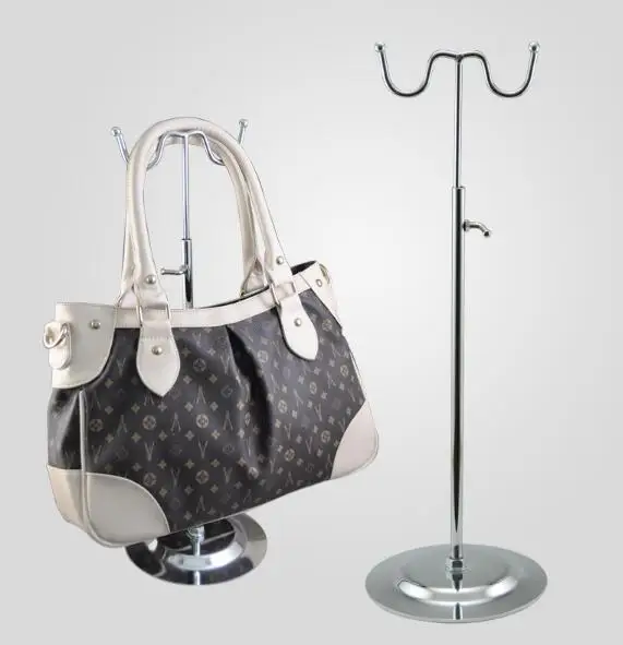 2 pack Double Hook Metal Mirror Polished handbag display rack handbag