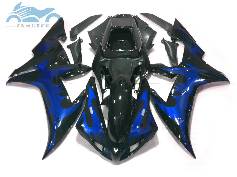 Новая мотоциклетная обтекатель наборы Подходит для YAMAHA 2002 2003 YZFR1 02 03 YZF R1 спортивные Обтекатели Черный Синий Пламя части тела RG54