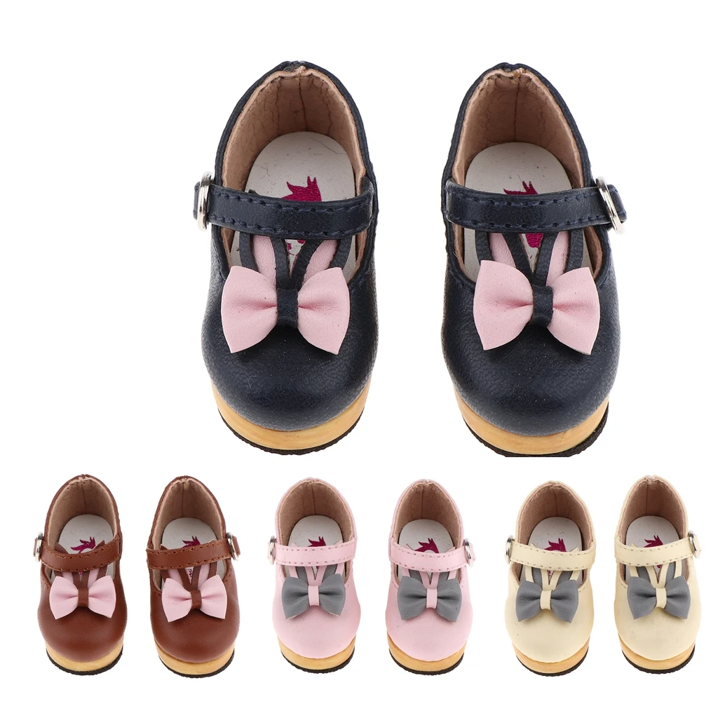 1/6 Scale PU Leather Ankle Strap Wedge Shoes for 27cm Obitsu, Blythe, Licca-Chan, Momoko 12 inch Dolls