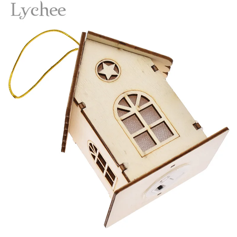 Lychee Life, светящаяся каюта, Рождественская елка, украшения, Креативные 3D деревянные поделки, светодиодный светильник, рождественское подвесное украшение