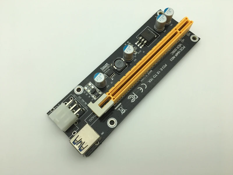 Новый Riser Mini PCI E Express Card 1x к 16x USB 3 0 кабель для передачи данных SATA 6Pin источник