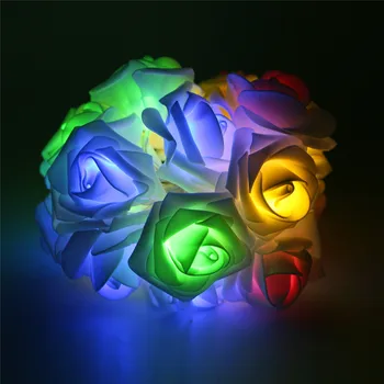 

Rose flower LED String fairy light Emergency Battery operated 20LED Holiday Wedding Garden Party Xmas Atmosphere Decoration