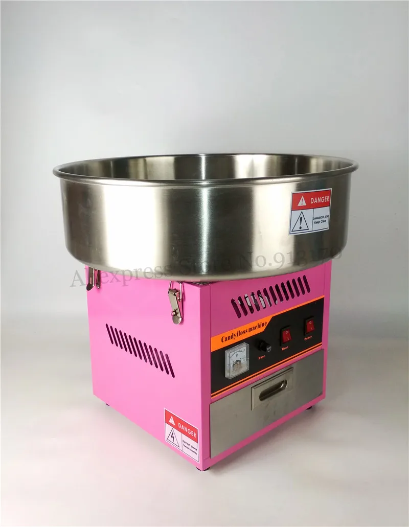 Электрическая нить зубной феи Машина Candy Floss Maker с ящиком 52 см большая чаша из нержавеющей стали Ложка для сахара CE одобрение