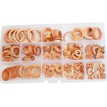 Copper Washer Gasket Set Plain Washer With Box Fitting for Screw Bolts Ring Seal Assortment Kit Set M5 M6 M8 M10 M12 M14 M16 M20 Copper Washer Gasket Set Plain Washer With Box Fitting for Screw Bolts Ring Seal Assortment Kit Set M5 M6 M8 M10 M12 M14 M16 M20