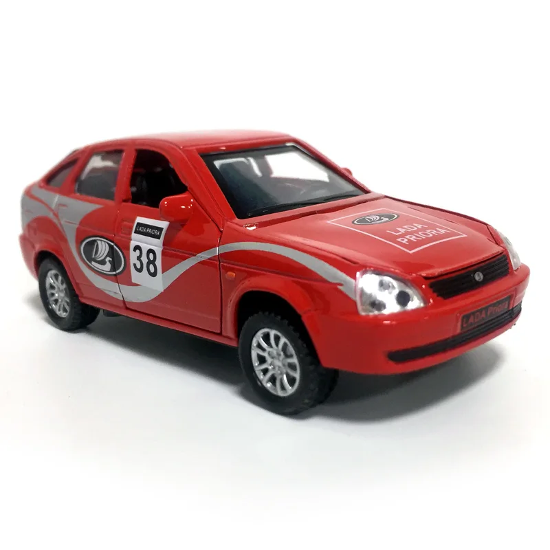 Lada Priora 1:32 Scale Alloy Cars Pull Back Diecast Model Vehicle Toy with sound light Collection G