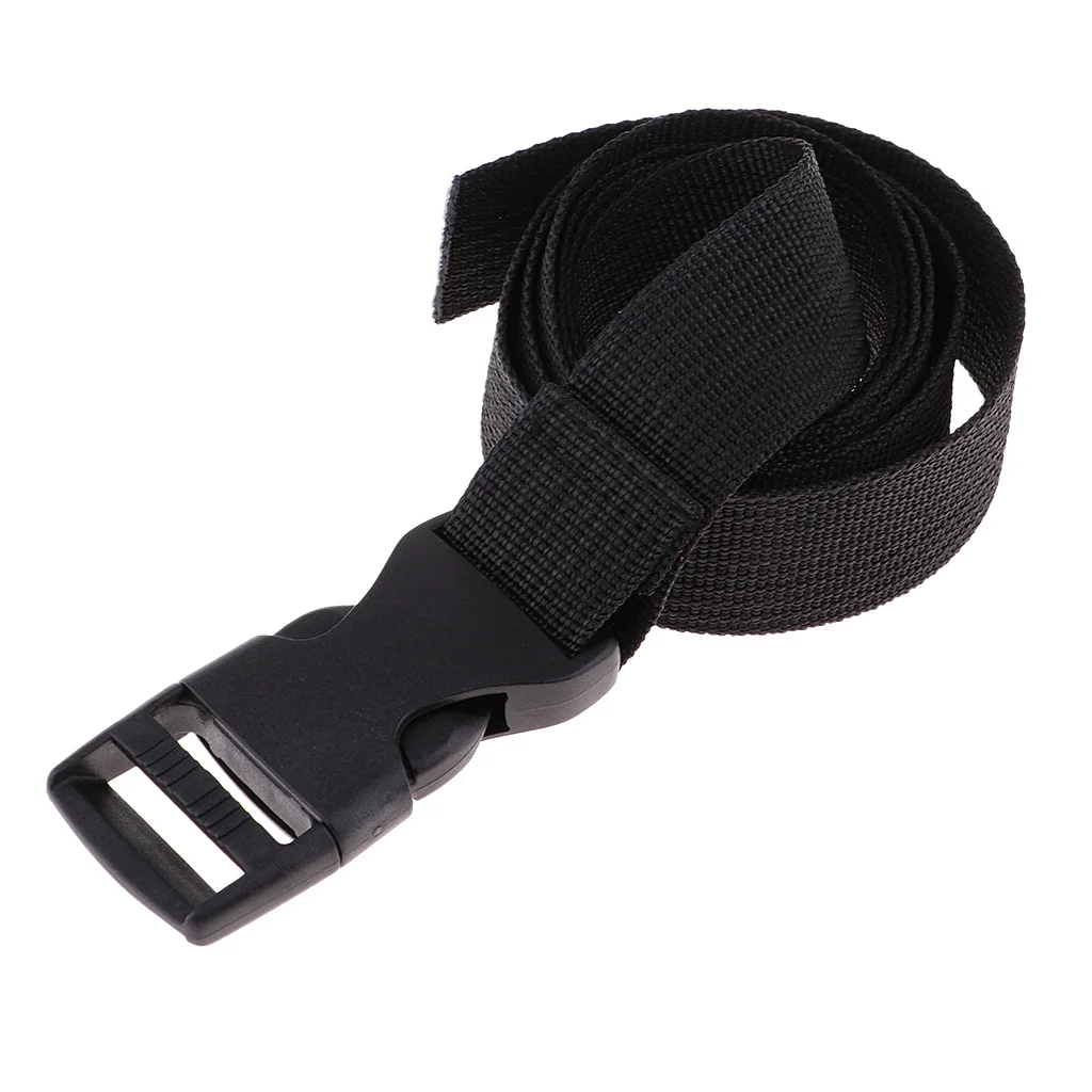 Quick Release Buckle Black Luggage Strap 120cm Long Tie Pull Webbing Cord