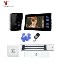 Yobang Security freeship 7 Inch LCD Monitor video intercom door bell video door phone with 5 pcs RFID ID card unlock function