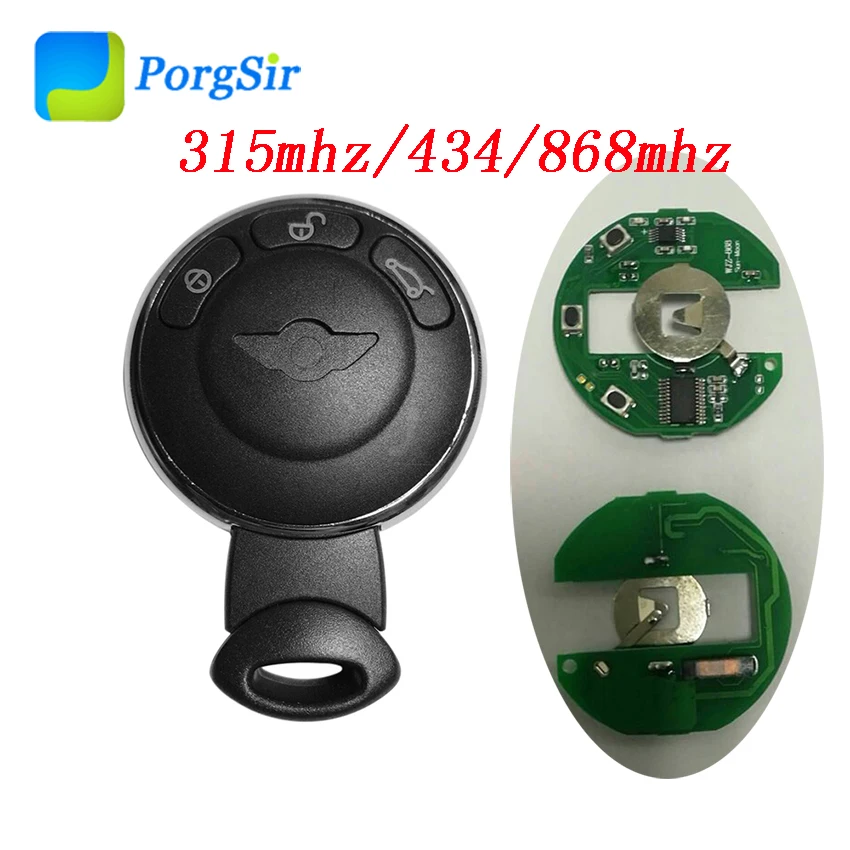 

3 Button 315MHz 434 MHz 868MHz No Smart Keyless Go No Proximity Remote control key with HITAG ID46 Chip for BMW MINI Cooper