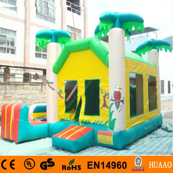 

Commercial Tropical Jungle Forest Animal Inflatable Bouncing Castle with Slide and CE Blower