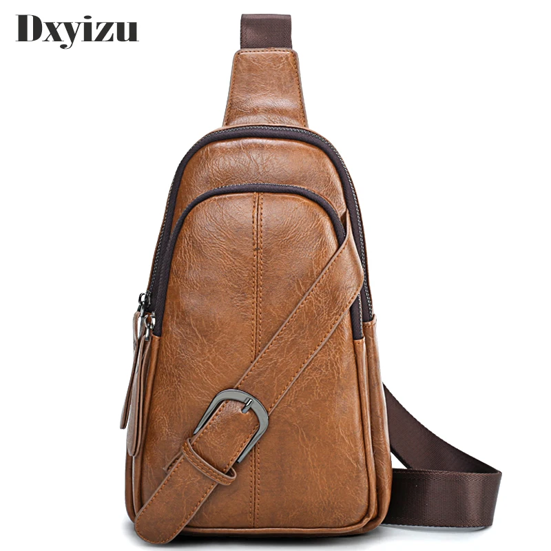 Buy High Quality Men PU Leather Chest Bags Men's