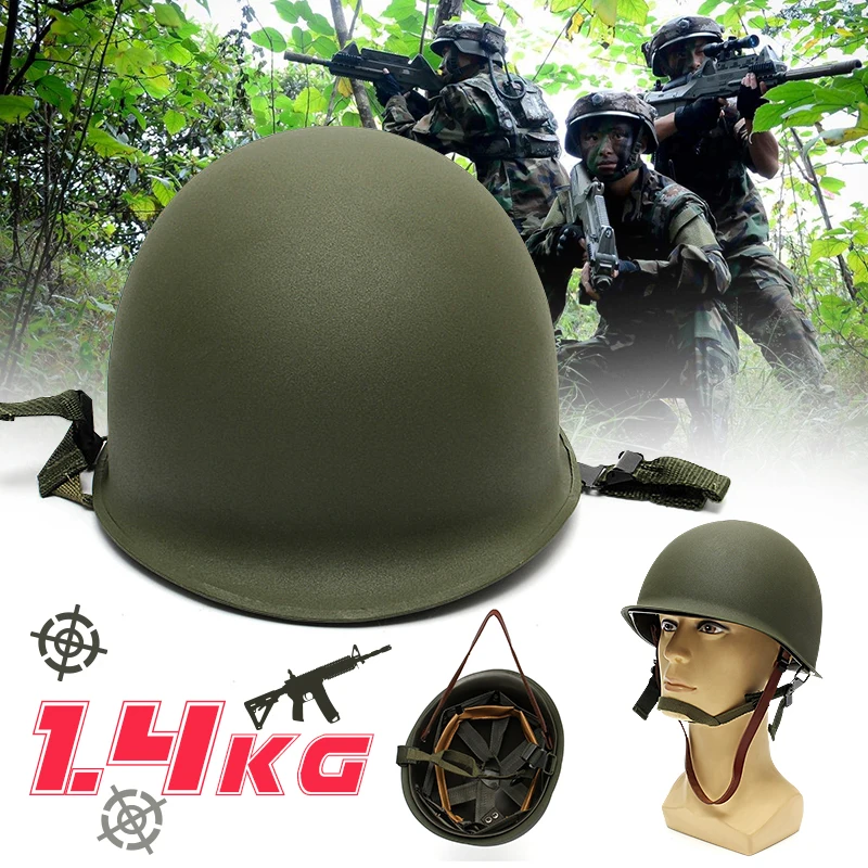  Protective Helmets Universal Portable Military Steel M1 Helmet Tactical Protective Army Equipment F