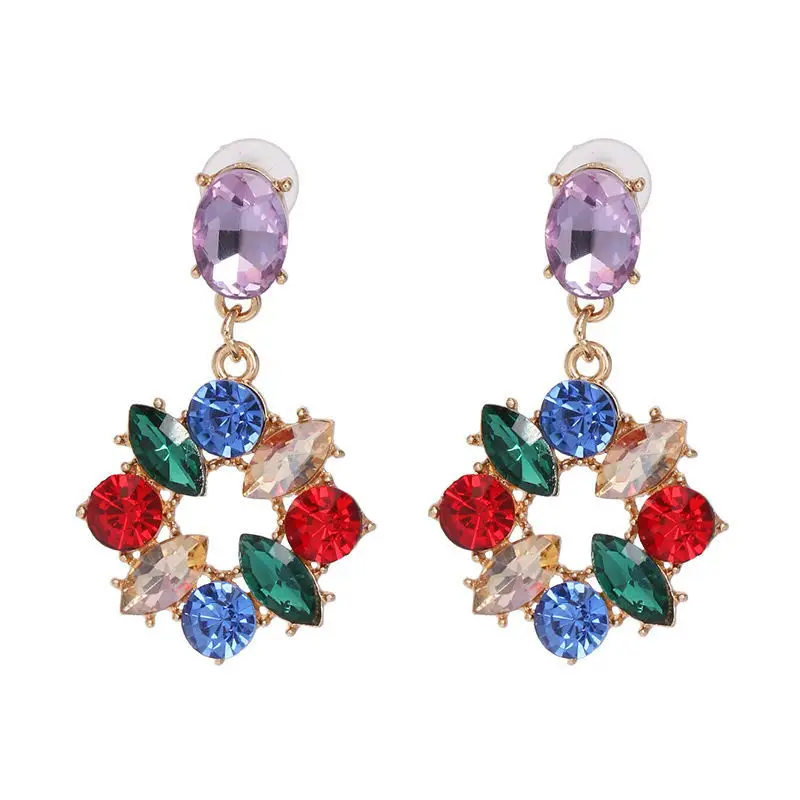 Women Fashion Statement Flower Earrings Ethnic Crystal Earrings For Women Vintage Earrings Wholesale