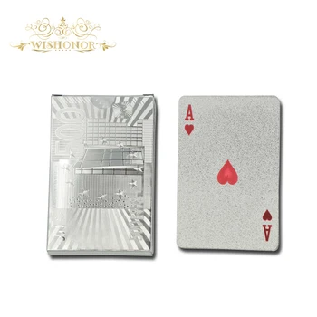 

2017 New Products For Euro 500 Design Poker Card Deck Silver Foil Poker Cards For Wholesale