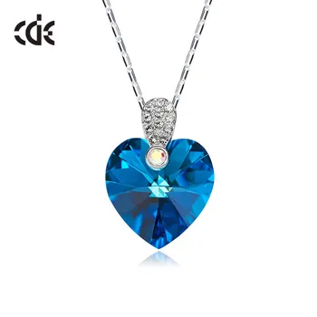 

CDE Heart Necklace Embellished with crystals from Swarovski Pendant Necklace Women Chain Necklace Wedding Jewelry Collares Gift