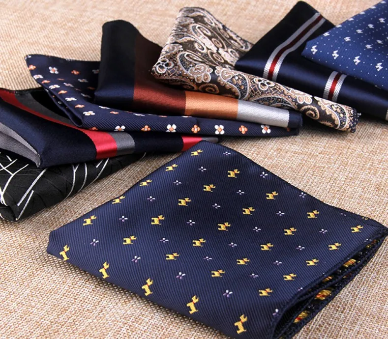 

11 Styles Fashion Men's Cotton Pocket Square Western Style Floral Handkerchief for Suit Pocket Wedding Square Paisley Hanky