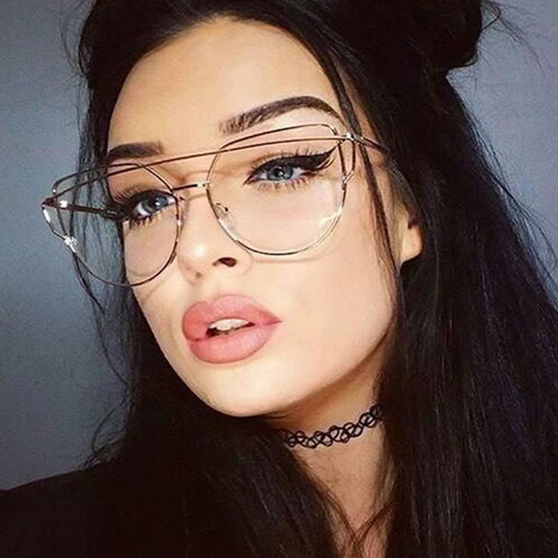 Spectacle Gold Frames Eye Clear Lens Glasses Frame Women Optical Cat Eye Eyewear Eyeglasses Glasses for Women Gift 2019
