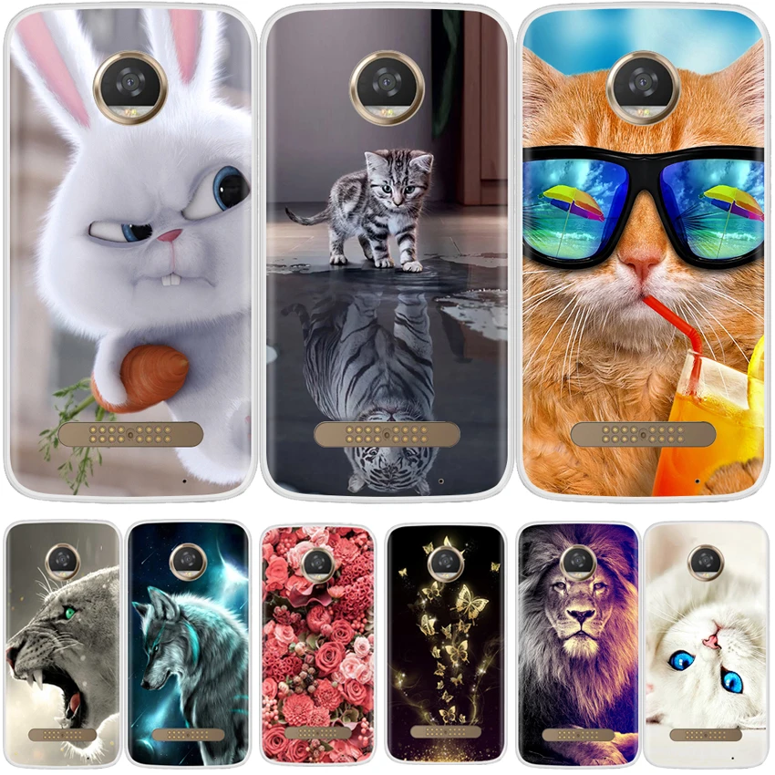 

Phone Case For Moto Z2 Play Soft Silicone TPU Fashion Pattern Painted Back Cover Case For Motorola Moto Z2 Play
