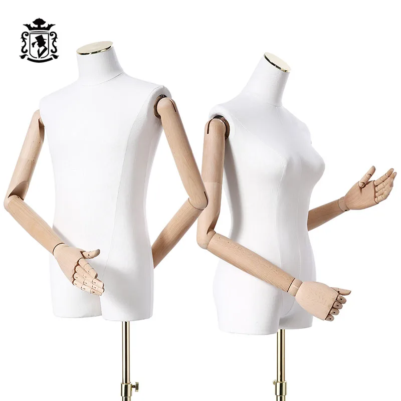 

Male Clothing Dress Form with Head white Canvas Cover Tripod Stand base
