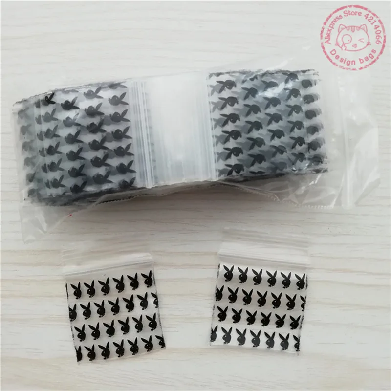 1515 Baggies Ziplock 100 Bags Bunny Rabbit Design Brand Plastic Poly Printed Bggies 1.5"x1.5"