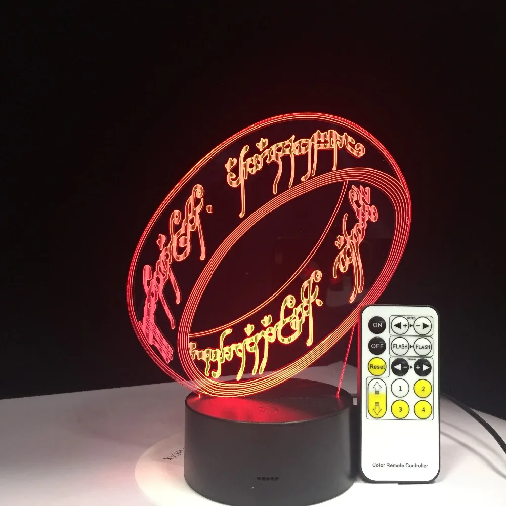  Lord of the Rings 3D Lamp 7 Colors Kids Gift Touch Night Light for Children Holiday 3D Illusion Des - 32901880504