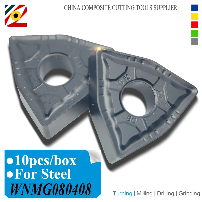 

CNC Lathe tools Carbide Inserts WNMG080408 WNMG432 External Turning Indexable Tungsten Cutter for Steel P type material