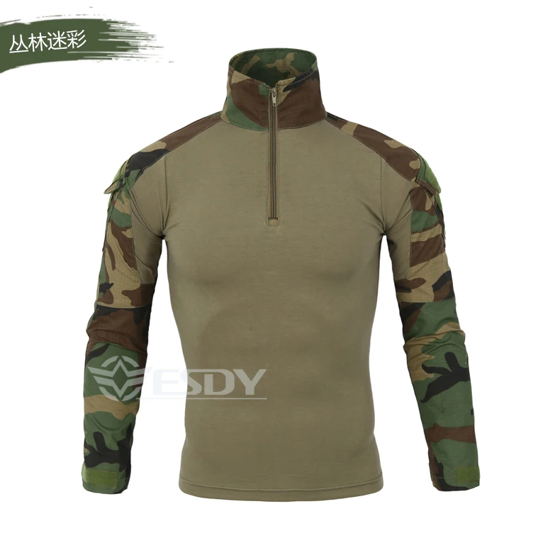 militar airsoft combate especial t-shirts camuflagem rápida