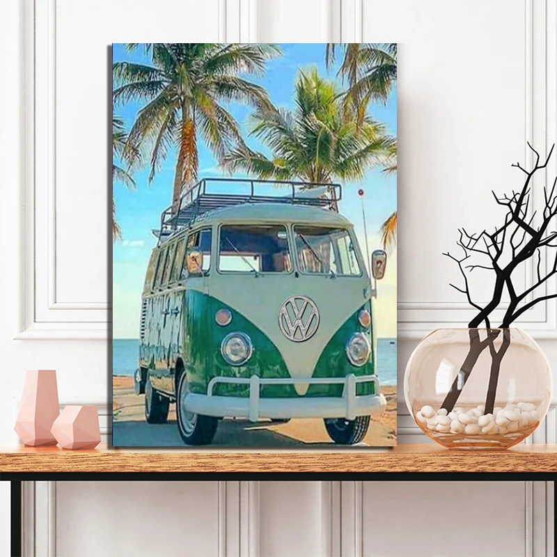 

5d Diy Daimond Painting Full Drill Diamond Painting Volkswagen Car Up Diamond Embroidery Cross Stitch Pictures Bus Home Decor