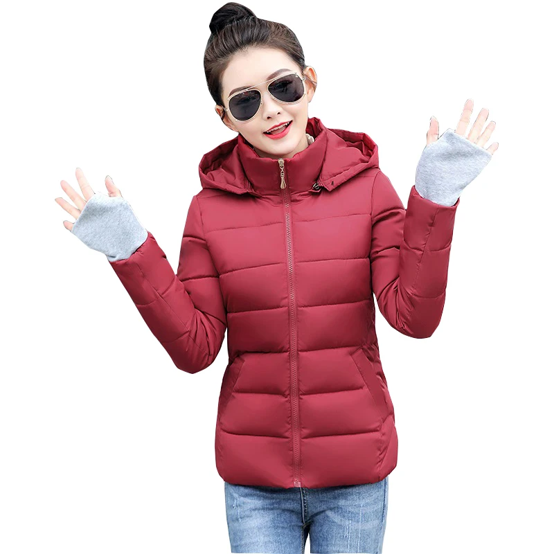 

2019 Winter Jacket New Fashion Women Down jacket Slim Large size S-5XL Hooded Jacket Students Women Thick Warm Cotton Outwear