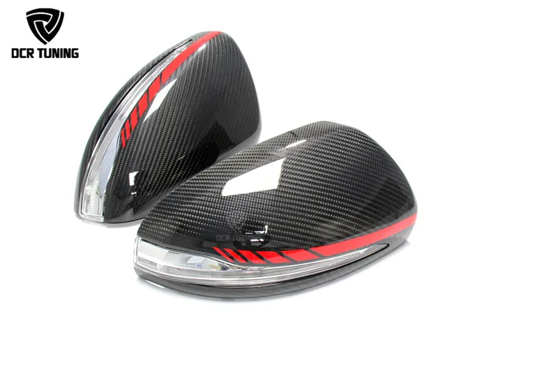 Mercedes W205 W222 W213 X205 Benz C S GLC E Class Carbon Fiber Mirror LHD Only 11 Replacement Style AMG (6)