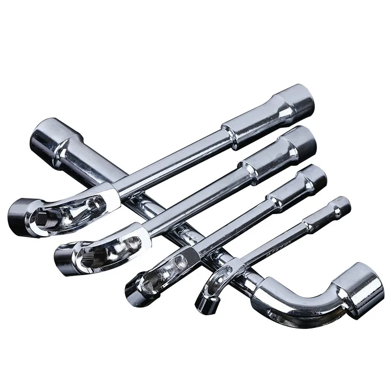 1pc Perforated Dual-head L-type Socket Wrench Pouch 7-word Elbow Tyre L-shaped Pipe Piercing Outer Hex |