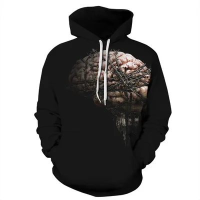 

Harajuku Hoodies Sweatshirt Men Women Autumn Winter Thin Cerebrum Tracksuit Funny Sudaderas Hombres Moletom Tops