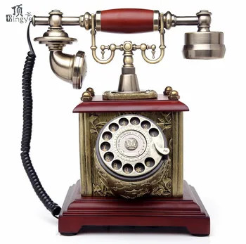 

Ye are the top rotating disc antique European style wooden retro telephone home office landline telephone Decoration home art