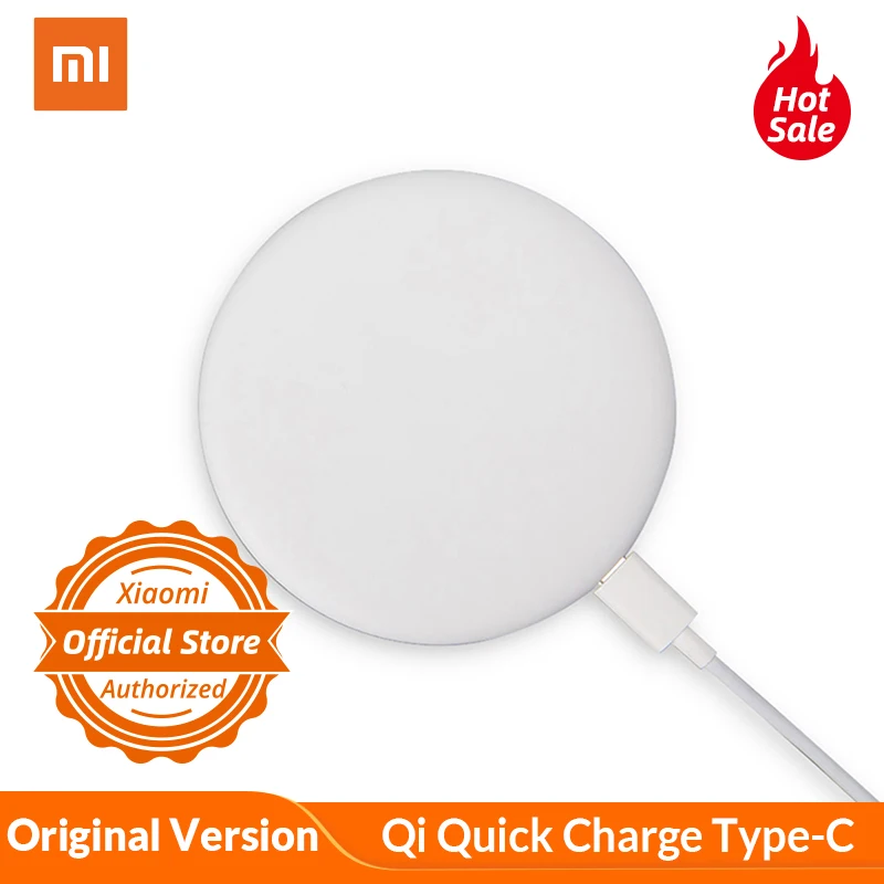 

Original Xiaomi Wireless Charger Qi Quick Charge Type-C Fast Charger for Xiaomi Mi Mix 2S for iphone 8 X Samsung S8 Smartphone