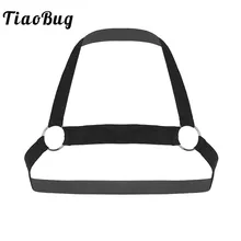 TiaoBug Для мужчин Холтер Упругие Металлические Кольца грудной мышцы привязного ремня Необычные клуб ленты для вечеринки Top Sexy мужской гей БДСМ костюм бандаж