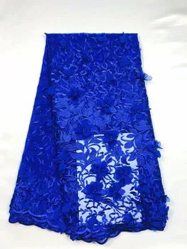 

BLULE Latest Nigerian Tulle Lace 2020 French Net Beaded Lace Fabric For Nigerian Wedding Embroidery African Lace Fabric