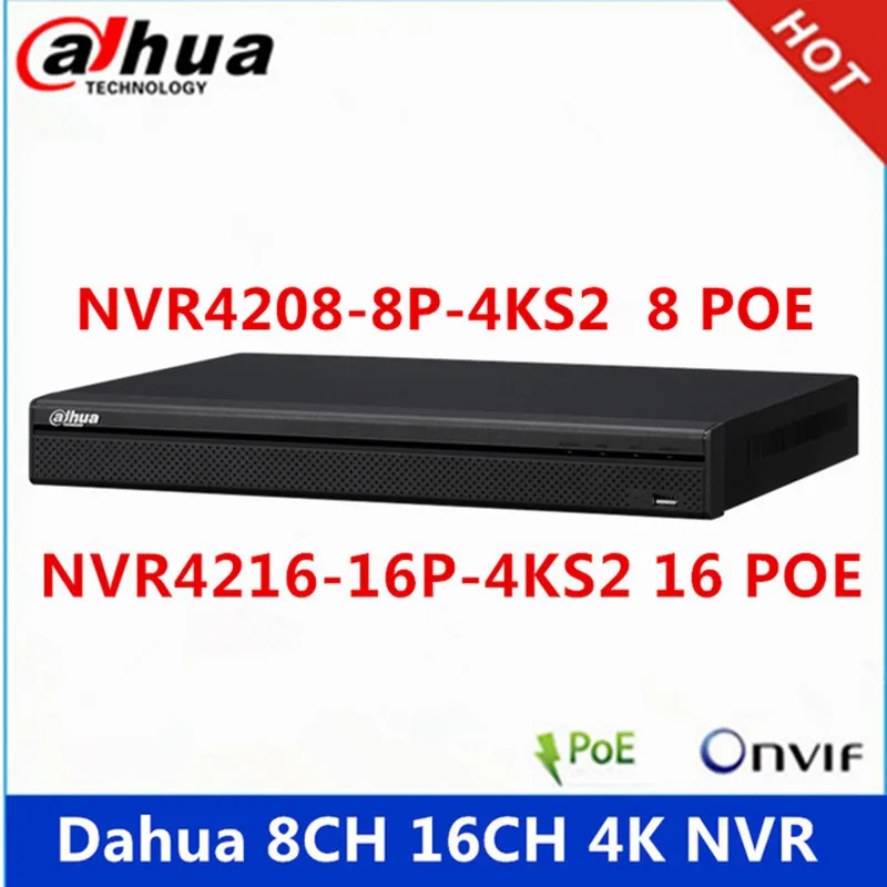 Оригинальный Сетевой видеорегистратор Dahua 4K NVR 1U NVR4208-8P-4K 8ch с 8 портами PoE NVR4216-16P-4K
