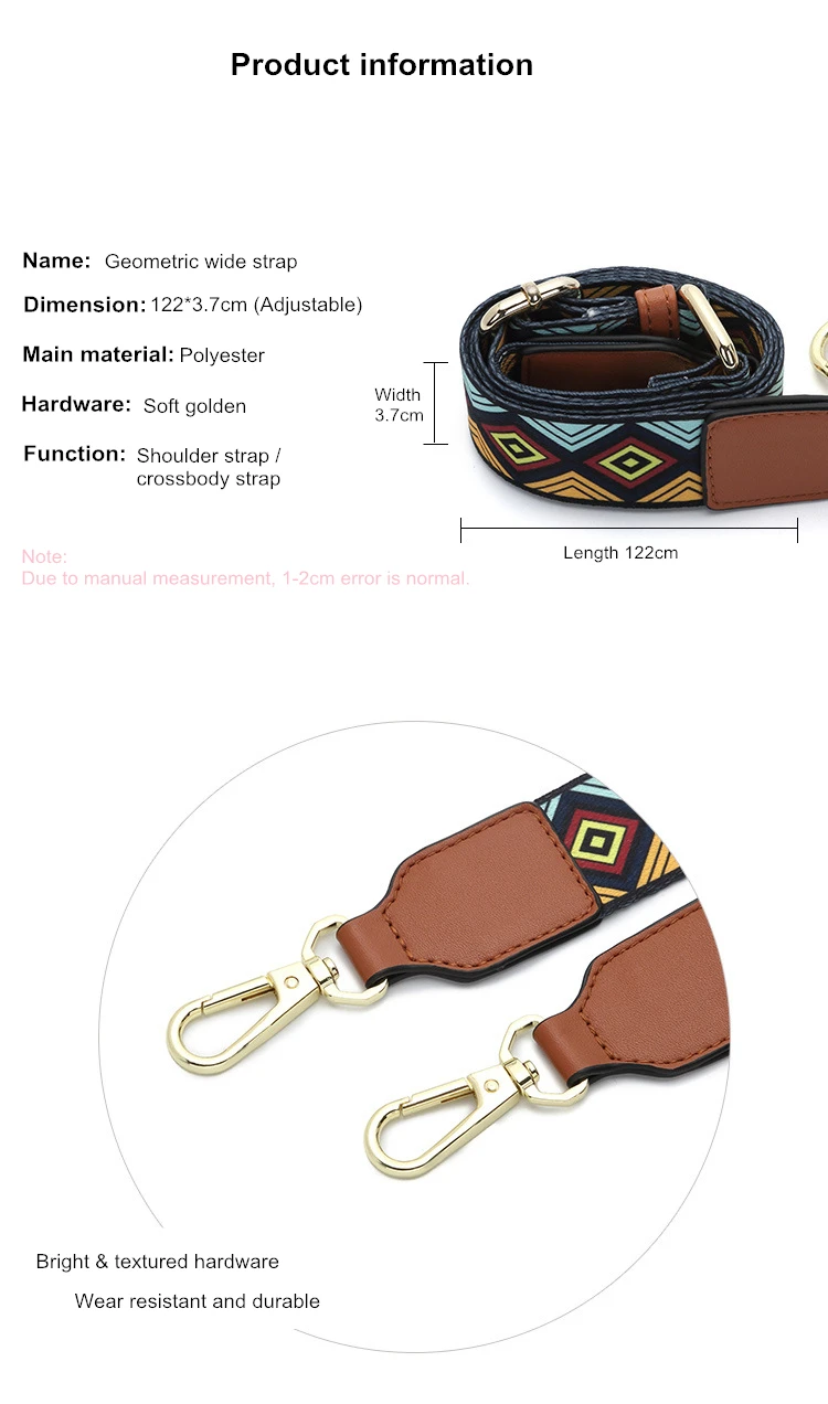 LostSoul модный широкий плечевой ремень для сумки, разноцветный ремешок с геометрическим узором, тканый плечевой ремень для сумки-мессенджеры, аксессуары