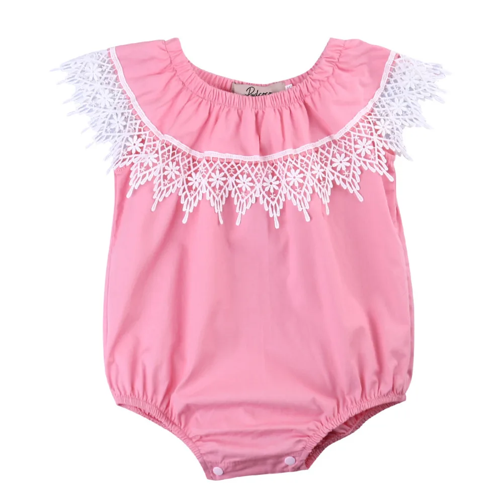 Baby Girl Rompers Toddler Kids Girls Romper Round Collar Jumpsuit