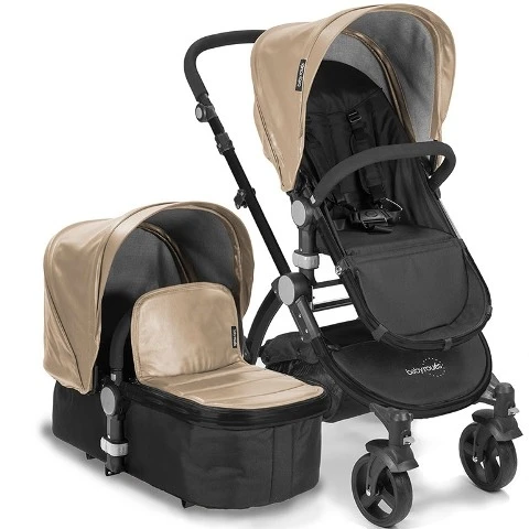 Babyroues 6624 Letour Lux II Leatherette Canopy & Footcover - Black Frame Tan (1)
