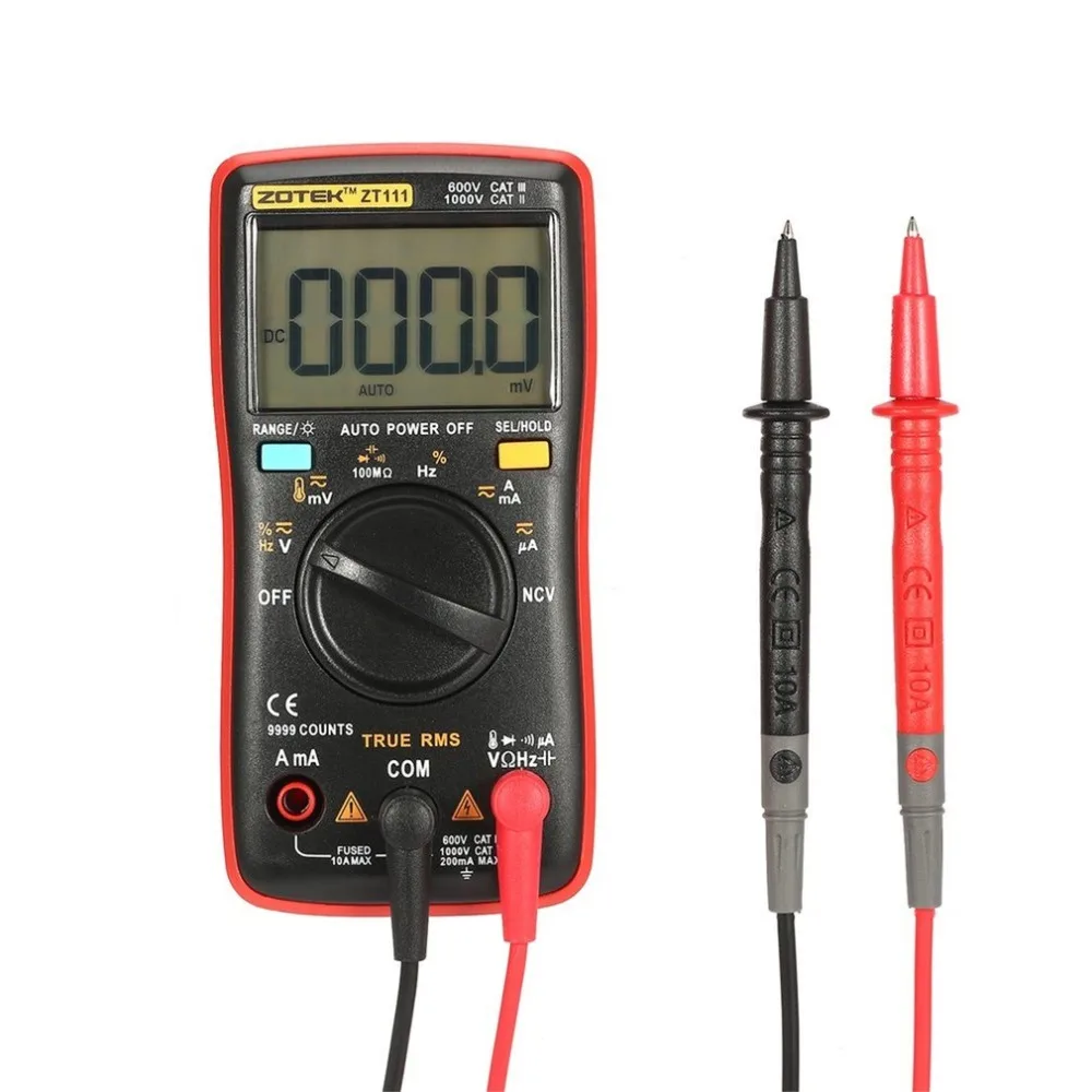 

ZOTEK ZT102 Mini 9999 Counts Range Digital Multimeter AC/DC Voltage Current Tester with Temperature and NCV Measurement