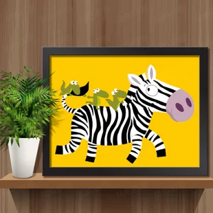 

100% Handpainted Oil Painting Little Zebra Wall Art on Canvas Modern Abstract Art Wall Stickers Pictures Home Decor