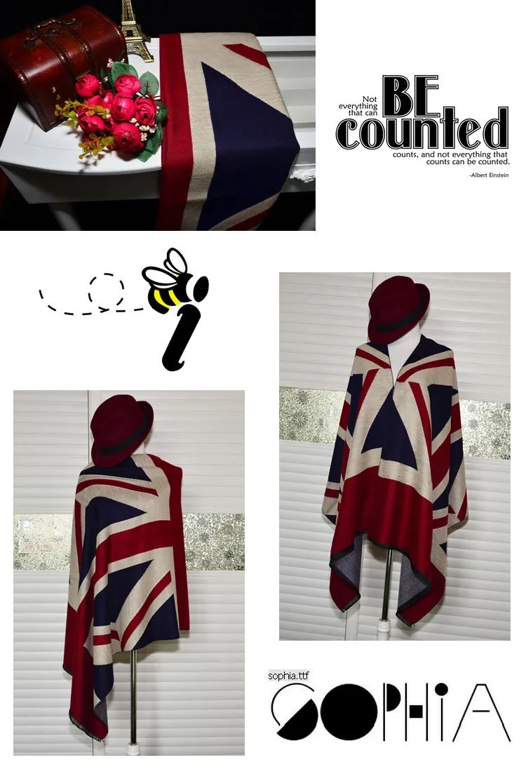 2016 модная зимняя одежда 200*70 см Большие размеры женские Desigual бренд шарф теплые кашемировые шарфы Юнион Джек Британский флаг Calavera шаль
