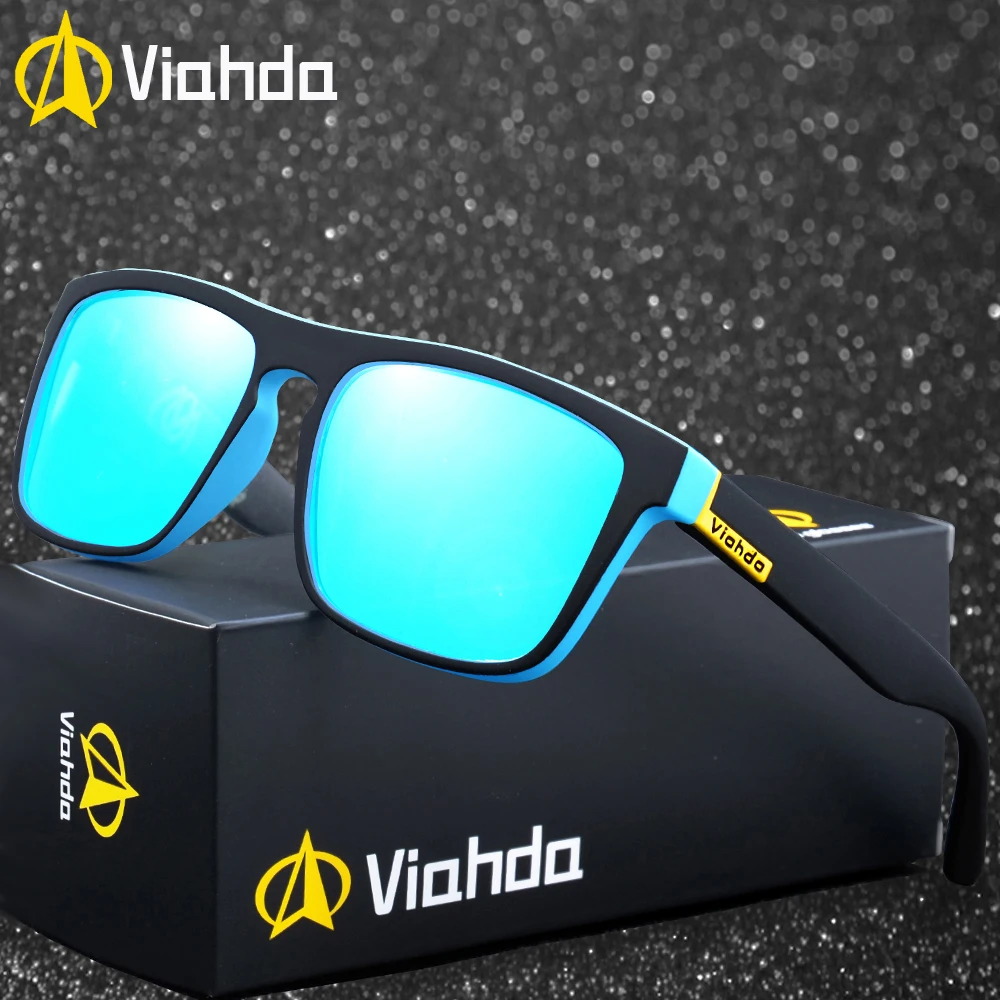 

VIAHDA Fashion Unisex Square Polarized Sunglasses mens Women Design Retro Mirror lens Sun glasses gafas oculos