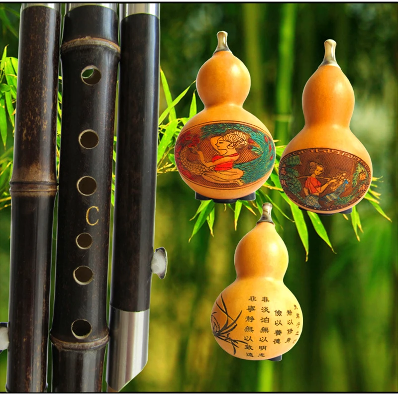 Cucurbit Hulusi флейта натуральная Тыква и бамбук Flauta C/bB ключ музыкальный инструмент