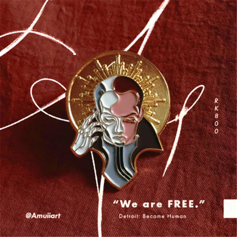 

Presale Game Detroit: Become Human Connor Hanke Markus Figure Badge Pin Limited Pre-order Be cosplay props Gifts