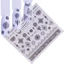 YZWLE 1 шт ювелирные изделия цветок водная Наклейка Черная Наклейка для ногтей картина обертывание бумага фольга кончик татуировки маникюр